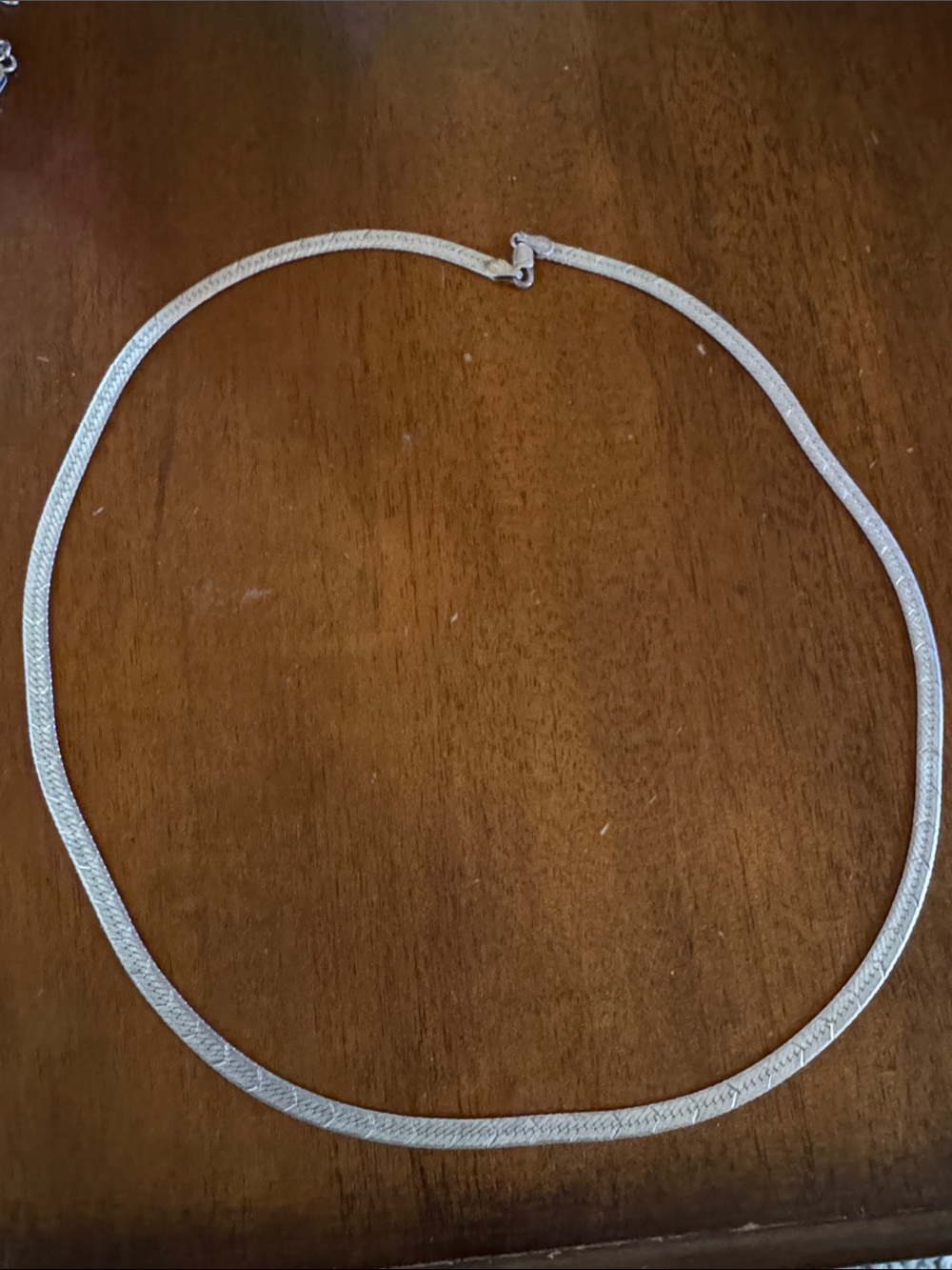 Sterling Silver Herringbone Necklace - Silver